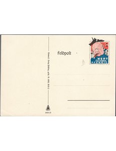 Germania Emissioni di Propaganda - 1942 - Propaganda nazista intero postale militare con vignetta da 1 pfenning (sbarrato) raffi
