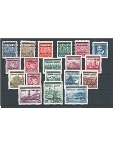 Occup. Tedesche - Boemia e Moravia - 1939 - Francobolli di Cecoslovacchia con soprast. dell'occupazione, serie n° 1/19. Cat. € 1