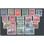 Occup. Tedesche - Boemia e Moravia - 1939 - Francobolli di Cecoslovacchia con soprast. dell'occupazione, serie n° 1/19. Cat. € 1