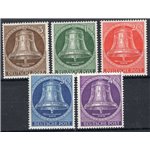 Germania Berlino - 1953 - Campane batacchio al centro, serie n° 87/91. Cat. € 100 (**)
