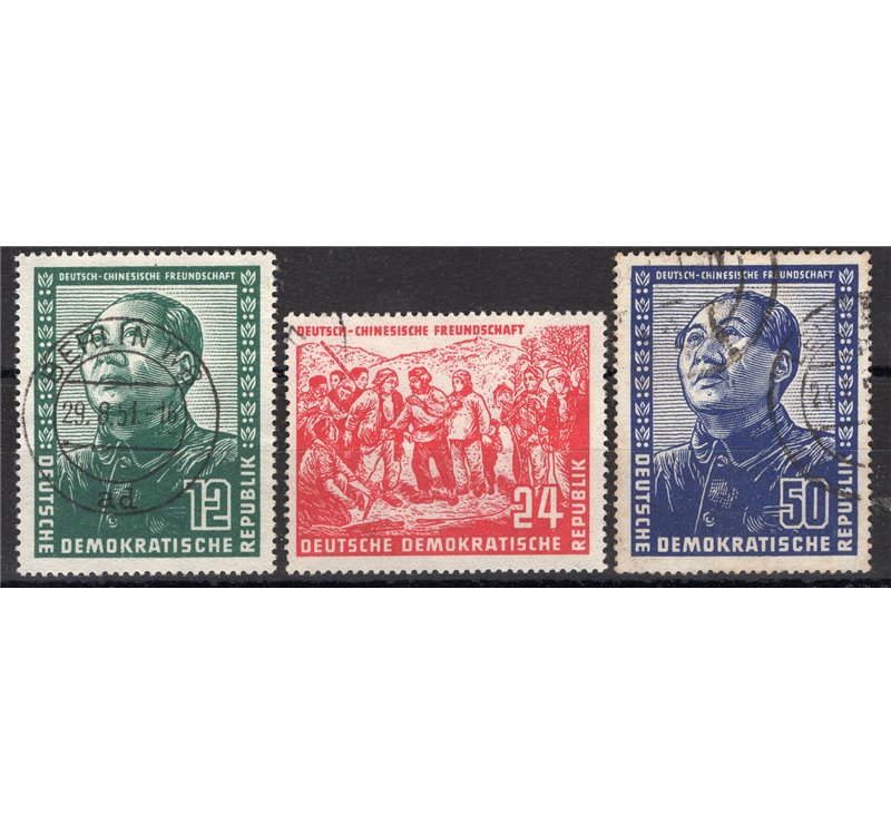 Germania Orientale - 1951 - Amicizia con la Cina, serie n° 286/88. Cat. € 150 (U)