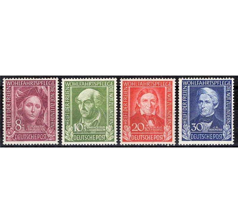 Germania Occidentale - 1949 - Beneficenza, serie n° 3/6. Cat. € 165 (**)