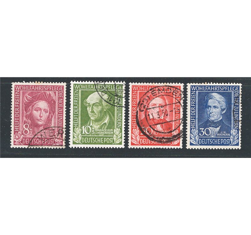 Germania Occidentale - 1949 - Beneficenza, serie n° 3/6. Cat. € 190 (U)