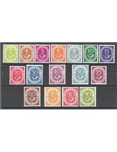Germania Occidentale - 1951/52 - Corno di posta, serie n° 9/24. Cert.: IC. Cat. € 2.500 (**)