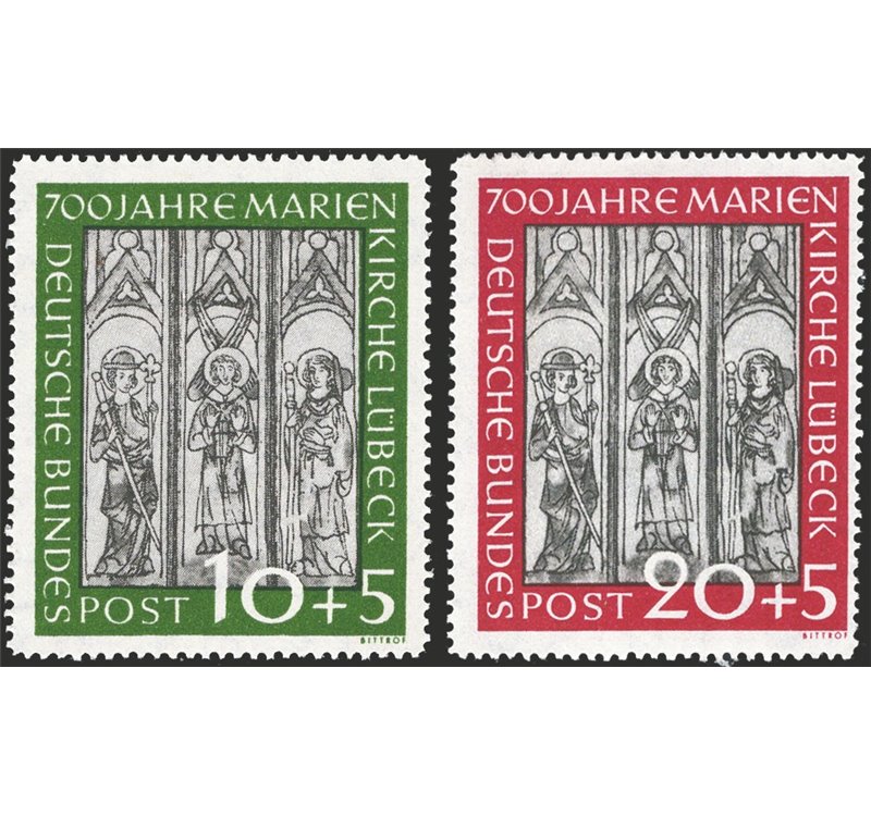 Germania Occidentale - 1951 - Lubecca, serie n° 25/26. Cert.: Biondi. Cat. € 285 (**)