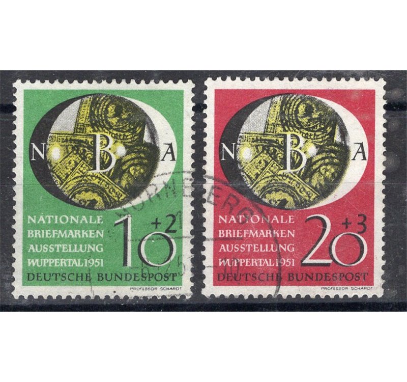 Germania Occidentale - 1951 - Expo Filatelica di Wuppertal, serie n° 27/28. Cat. € 130 (U)