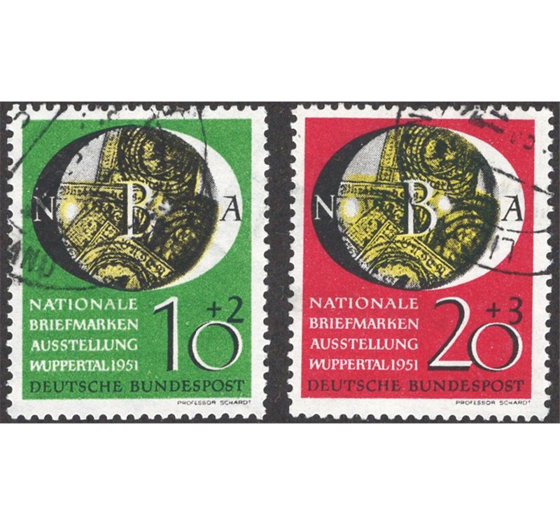 Germania Occidentale - 1951 - Esposizione Filatelica Wuppertal, serie n° 27/28. Cat. € 110 (U)  