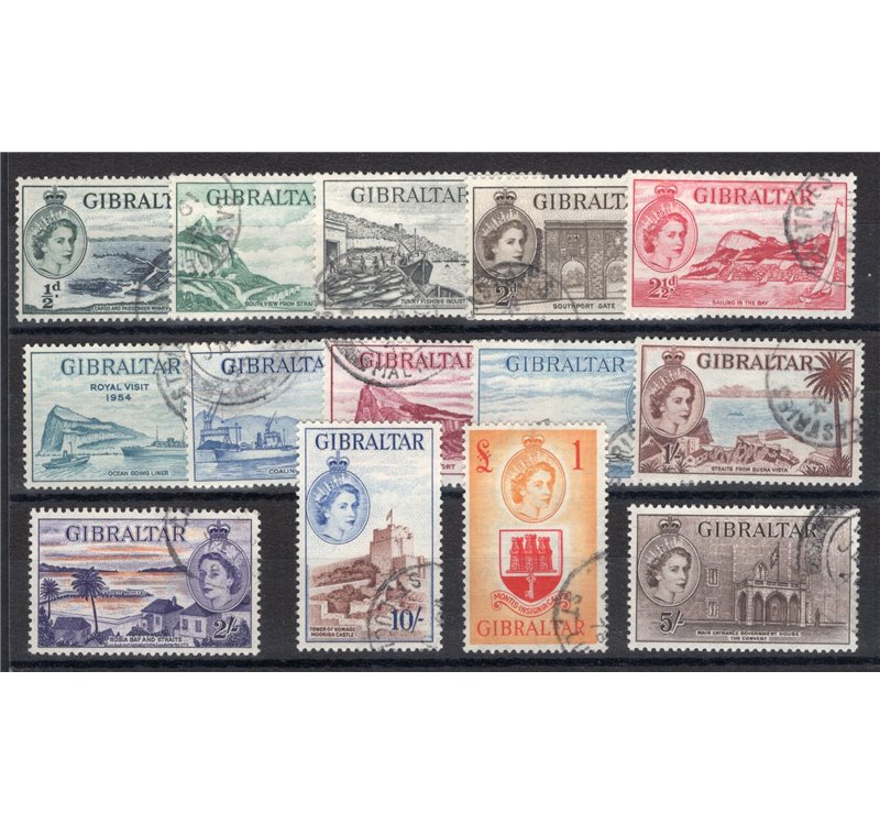 Gibilterra - 1938/51 - Definitiva Giorgio VI, serie n° 103/16. Cat. € 150 (*)