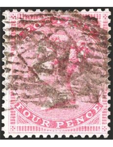 Gran Bretagna - 1856 - Regina Vittoria 4 p. rosa, n° 17. Cert.: IC. Cat. € 500 (U)