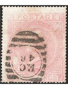 Gran Bretagna - 1867 - Regina Vittoria 5 sh. rosa tavola 2, n° 40a. Cert.: IC. Cat. € 1.100 (U)