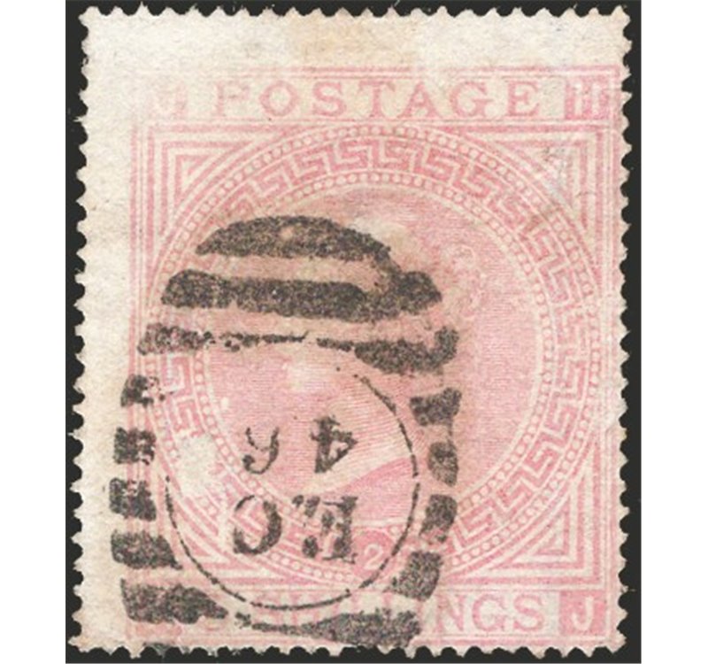 Gran Bretagna - 1867 - Regina Vittoria 5 sh. rosa tavola 2, n° 40a. Cert.: IC. Cat. € 1.100 (U)