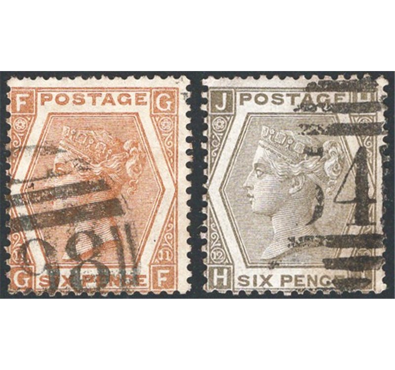 Gran Bretagna - 1872/73 - Regina Vittoria, serie n° 47/48. Cat. € 400 (U)