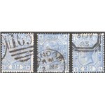 Gran Bretagna - 1881 - Regina Vittoria 2½ azzurro, le tre tavole conosciute, n° 62. Cat. € 105 (U)