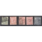 Gran Bretagna - 1880/81 - Regina Vittoria, serie n° 67/71. Cert.: IC. Cat. € 350 (U)