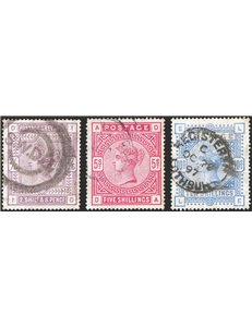 Gran Bretagna - 1883/84 - Regina Vittoria alti valori, n° 86/88. Cert.: IC. Cat. € 900 (U)