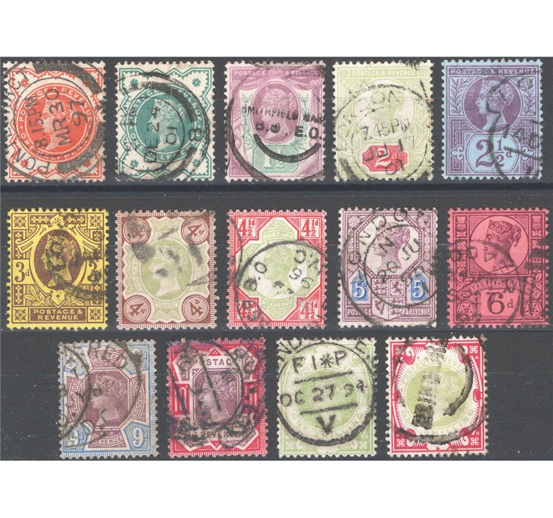 Gran Bretagna - 1887 - Definitiva Vittoria, serie n° 91/104. Cat. € 240 (U)