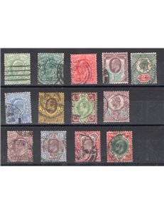 Gran Bretagna - 1902 - Definitiva Edoardo, serie n° 106/17. Cat. € 250 (U)