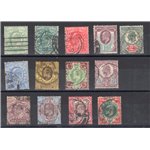 Gran Bretagna - 1902 - Definitiva Edoardo, serie n° 106/17. Cat. € 250 (U)