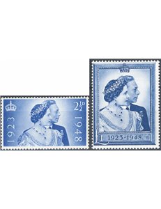 Gran Bretagna - 1948 - Nozze di Giorgio VI, serie n° 237/38. Cat. € 70 (**)