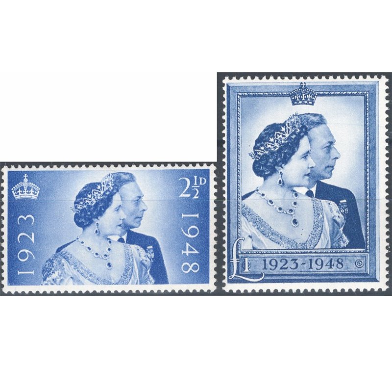 Gran Bretagna - 1948 - Nozze di Giorgio VI, serie n° 237/38. Cat. € 70 (**)