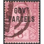Gran Bretagna - 1888 - Servizio Vittoria 6 p. violetto su rosso con soprast. di servizio “Govt Parcels”. Cat. € 65 (U)