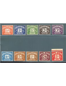 Gran Bretagna - 1955/57 - Tipi del 1924/31 con filigrana Eduard, serie n° 43/52. Cert.: IC. Cat. € 615 (**)