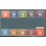 Gran Bretagna - 1955/57 - Tipi del 1924/31 con filigrana Eduard, serie n° 43/52. Cert.: IC. Cat. € 615 (**)