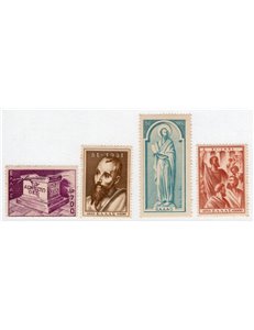 Grecia - 1951 - San Paolo, serie n° 571/74. Cat. € 240 (**)