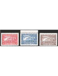Grecia - 1933 - P.A. Zeppelin, serie n° 5/7. Cert.: IC. Cat. € 420 (**)