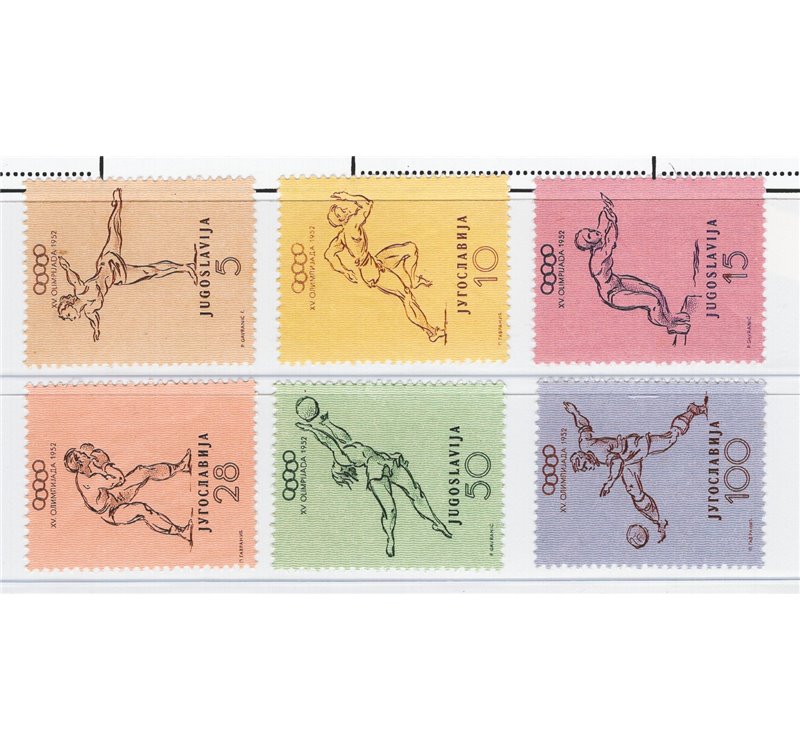 Jugoslavia - 1952 - Olimpiadi di Helsinki, serie n° 611/16. Cat. € 85 (**)