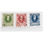 Liechtenstein - 1925 - 85° Compleanno del principe Giovanni II, serie n° 72/74. Cat. € 50 (U)