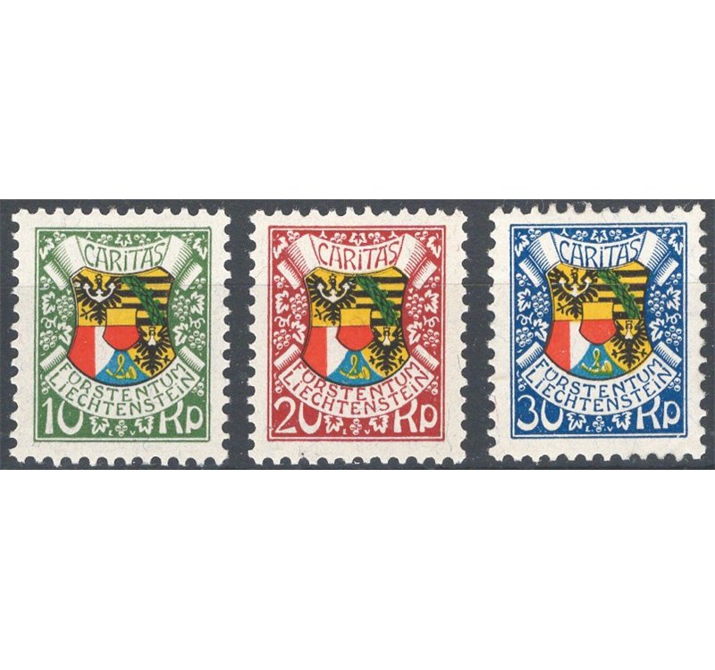 Liechtenstein - 1927 - 87° Compleanno del Principe, serie n° 75/77. Cat. € 72 (**) 