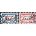 Liechtenstein - 1928 - Straripamento del Reno, serie n° 78/81. Cat. € 130 (U)