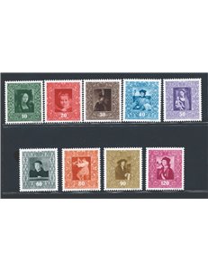 Liechtenstein - 1949 - Quadri della Galleria Nazionale, serie n° 232/40. Cat. € 78 (**)