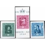 Liechtenstein - 1949 - Expo Filatelica di Vaduz non dent. proveniente da foglietto, serie n° 242A/242C. Cat. € 100 (**) .