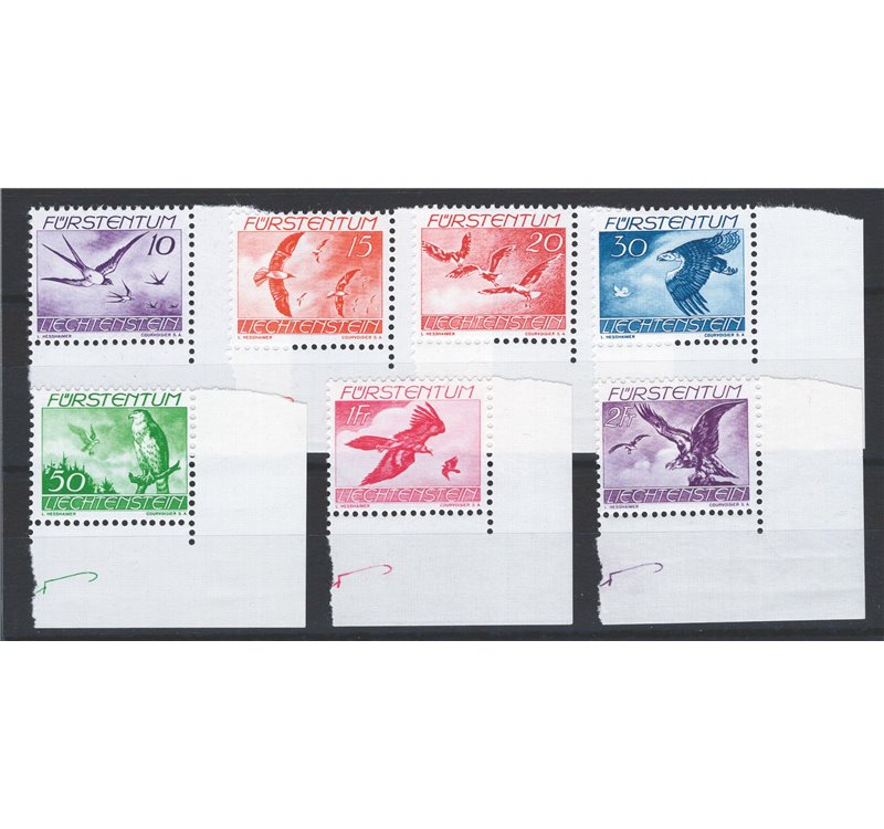 Liechtenstein - 1930 - P.A. Uccelli, serie n° 17/23. Cat. € 50 (**)