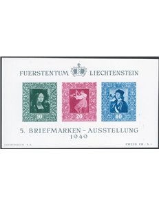 Liechtenstein - 1949 - BF Expo Filatelica di Vaduz, n° 8. Cat. € 160 (**)