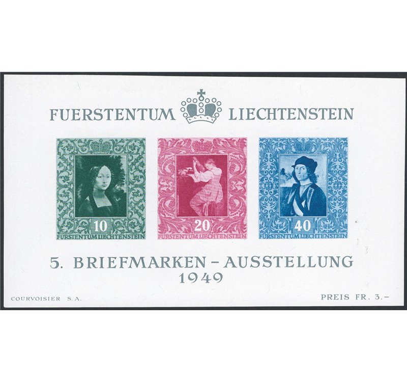 Liechtenstein - 1949 - BF Expo Filatelica di Vaduz, n° 8. Cat. € 160 (**)