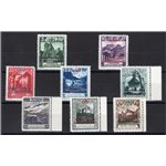 Liechtenstein - 1932 - Servizio Vedute del 1930 soprast. "Regierungs Dienstsache" e corona, le dent. più comuni, n° 1/8. Cert.: 