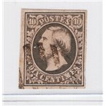 Lussemburgo - 1852 - Guglielmo III 10 c. nero grigio, n° 1. Cat. € 140 (U)