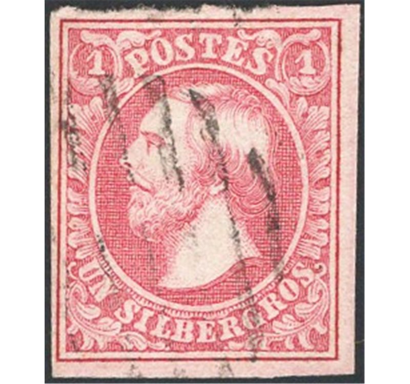Lussemburgo - 1852 - Guglielmo III 1 s. rosso bruno, n° 2. Cat. € 160 (U)