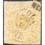 Lussemburgo - 1868 - Stemma 4 c. giallo limone, n° 14. Cert.: IC. Cat. € 262 (U)
