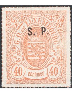 Lussemburgo - 1881/82 - Servizio stemma 40 c. arancio opaco con soprast. di servizio “SP”, n° 31. Cat. € 50 (**)