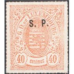 Lussemburgo - 1881/82 - Servizio stemma 40 c. arancio opaco con soprast. di servizio “SP”, n° 31. Cat. € 50 (**)