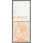 Malta - 1863/74 - Vittoria ½ p. giallo bistro filigrana “CC”, dent. 14, n° 3. Firm.: Chia. Cert.: IC. Cat. € 250 (**)