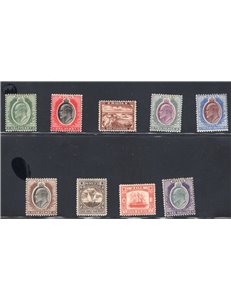 Malta - 1904/6 - Soggetti vari ed effigie di Edoardo VII, serie n° 25/33. Cert.: IC. Cat. € 400 (**)