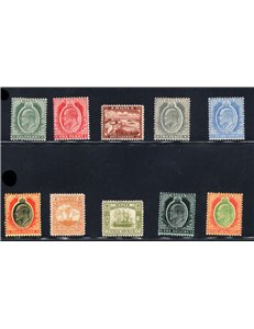 Malta - 1907/11 - Soggetti vari ed effigie di Edoardo VII, serie n° 33A/41. Cert.: IC. Cat. € 350 (**)