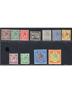 Malta - 1914/22 - Definitiva di Giorgio V, serie n° 42/52. Firm.: Chia - ED. Cert.: IC. Cat. € 450 (**)