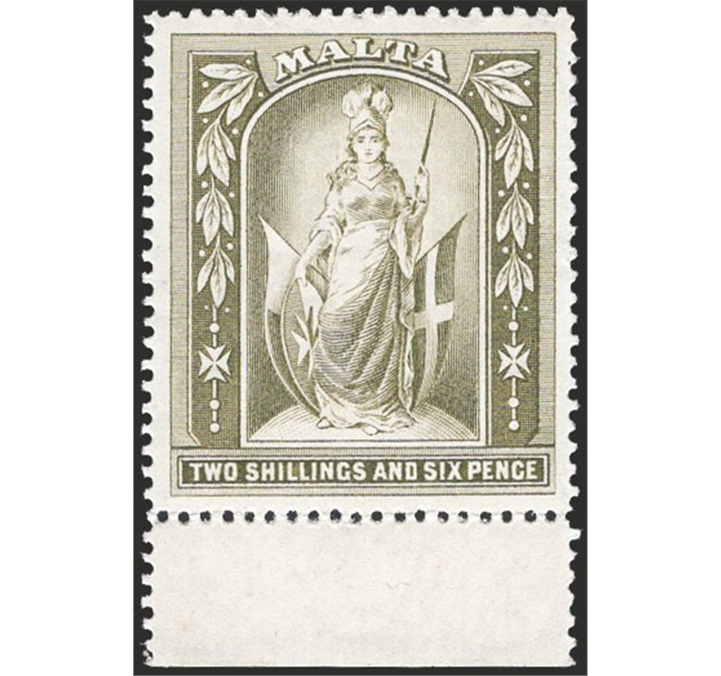 Malta - 1919 - Allegoria di Malta (Melita), n° 57. Firm.: Chia - ED. Cat. € 150 (**)