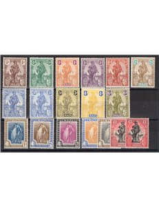 Malta - 1922/25 - Allegorie, serie n° 84/101. Firm.: ED - Chia - Bolaffi. Cert.: IC. Cat. € 750 (**)